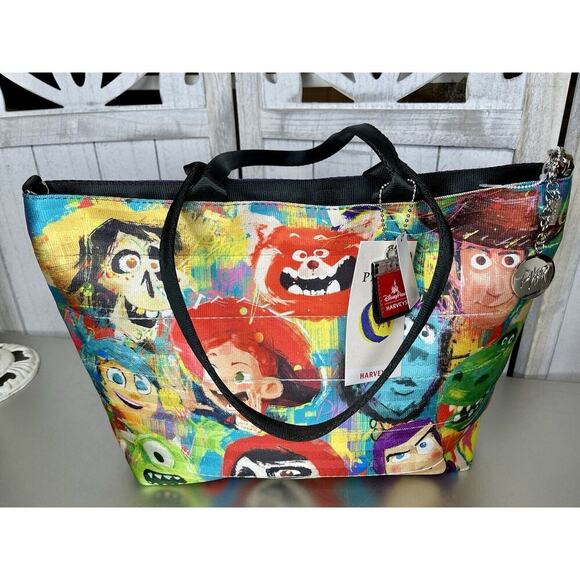 New! Disney Parks X Harveys Seatbelt Pixar Painted Limited Edition Tote Bag - Picture 1 of 9